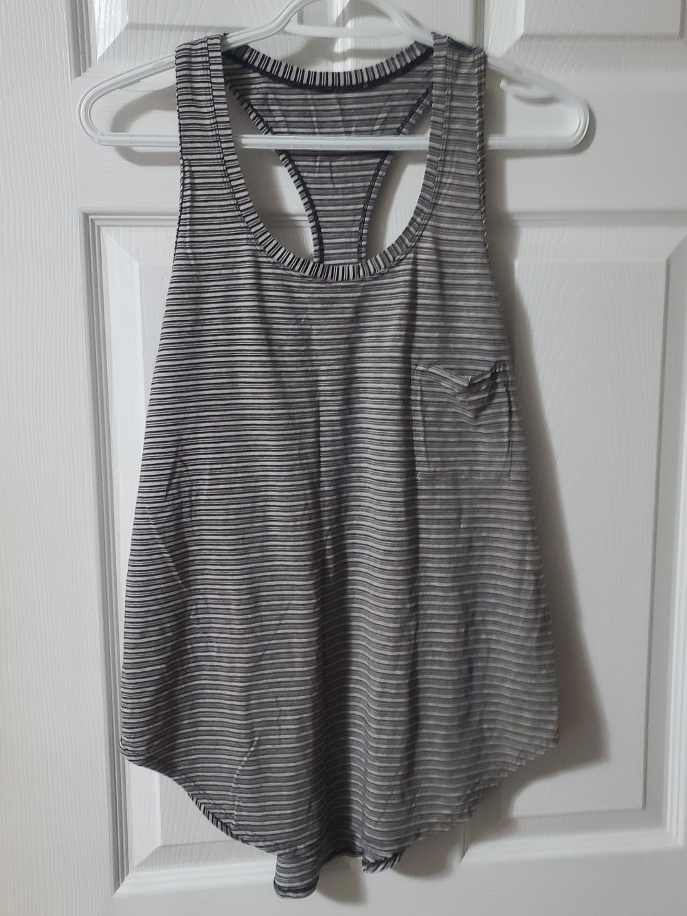 lululemon athletica Gray Striped Racerback Tank